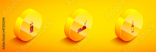 Set Isometric Vape mod device, Ashtray with cigarette and Electronic icon. Vector