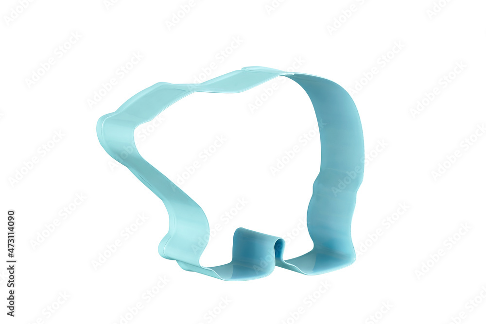 Painted metal polar bear shaped cookie cutter, cut out Painted metal polar bear shaped cookie cutter, cut out