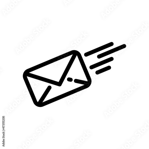 Mail icon. Send message pictogram for web. Line stroke vector eps10. Simple logo symbol isolated on white background. Outline icon .