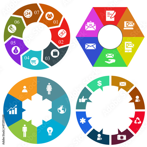 Business infographics. Set of pie chart	