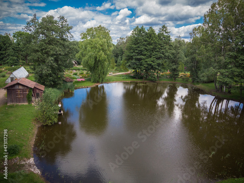 Drone view of house by the lake © M