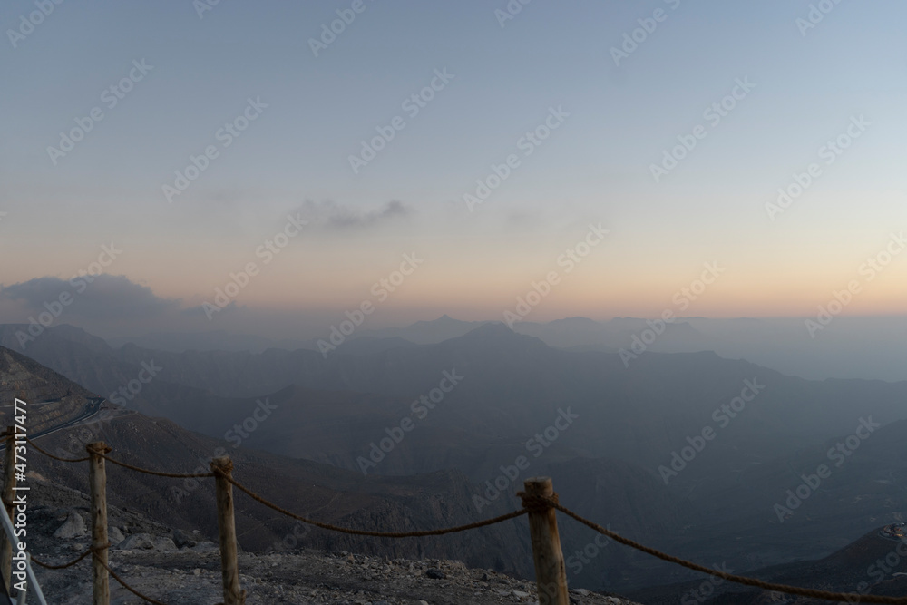 Sunset in Jebel Jais Mountains