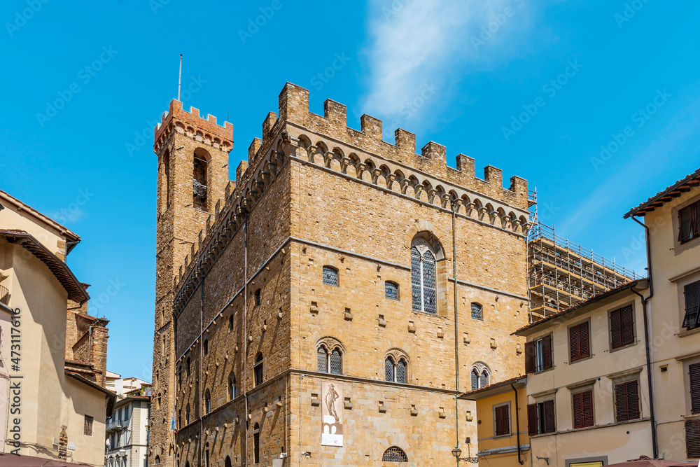 The Bargello palace, built in the 13th century as house of the Podestà, then barrack and prison, now a museum focused on Renaissance art, in Florence, Tuscany region, Italy. 