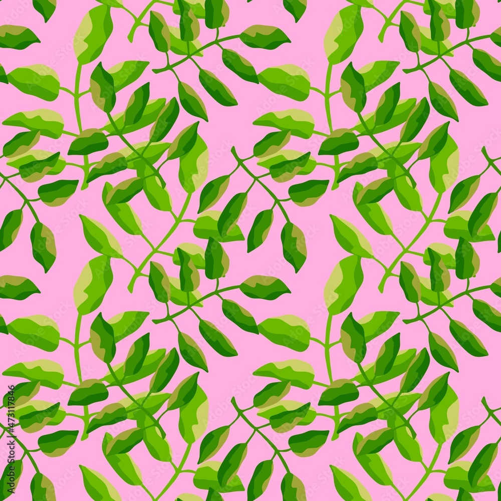 Seamless pattern with leaves for fabrics and textiles Seamless pattern with leaves for fabrics and textiles