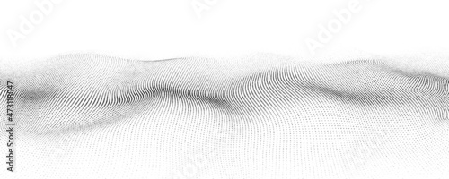 Wallpaper Mural Futuristic technology. Digital cyberspace. Abstract vector wave with moving particles. Big data analytics. Torontodigital.ca