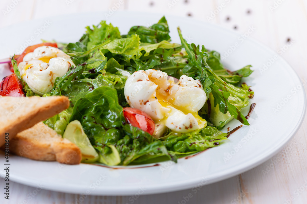 fresh salad with arugula, tomato and egg fresh salad with arugula, tomato and egg
