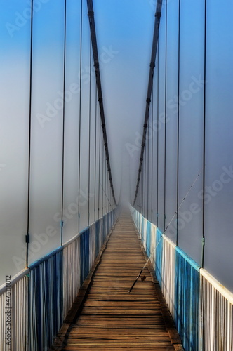 hanging bridge in Rodopi mountains Bulgaria