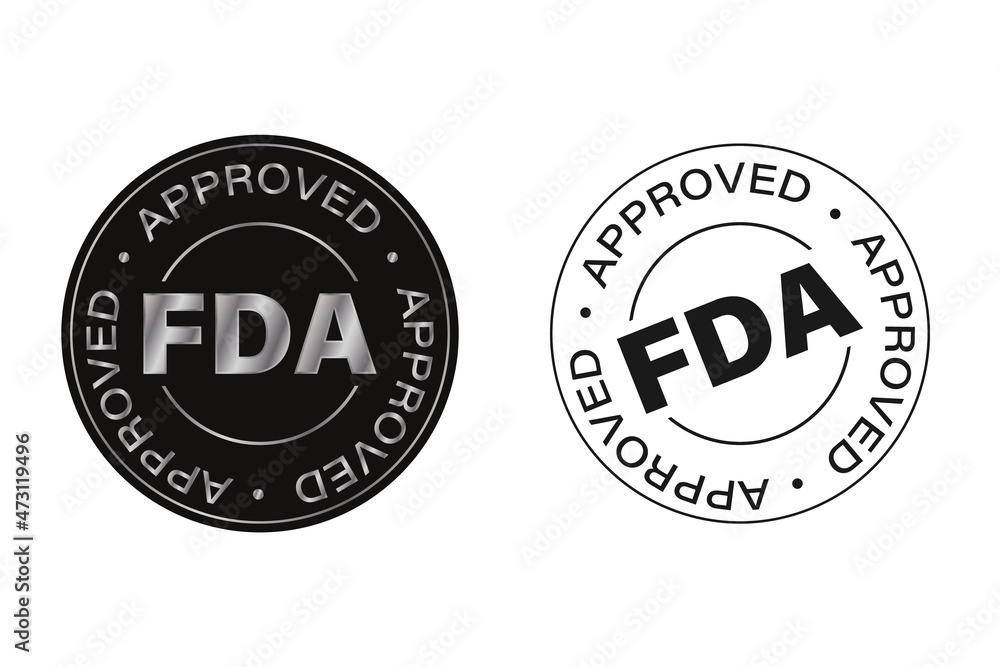 FDA Approved Vector Illustration Design Of The Print Icon Template. Vector EPS 10. Two sticker icons isolated on a white background FDA Approved Vector Illustration Design Of The Print Icon Template. Vector EPS 10. Two sticker icons isolated on a white background