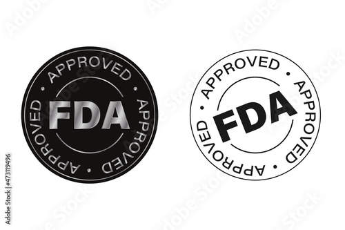 FDA Approved Vector Illustration Design Of The Print Icon Template. Vector EPS 10. Two sticker icons isolated on a white background