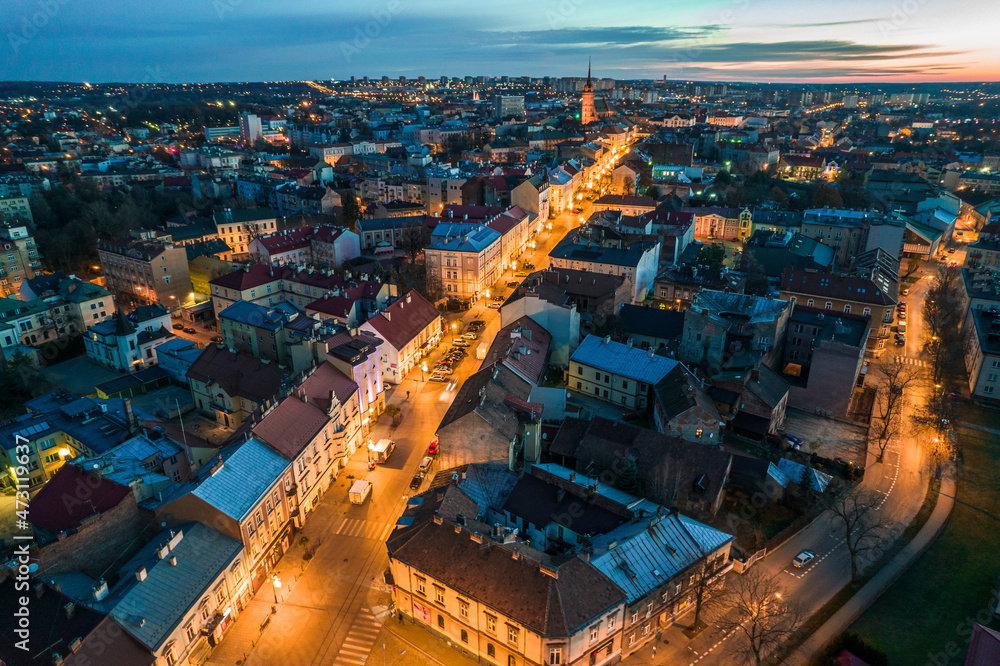Old Town in Tarnow, Poland. Drone View