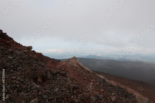 Vista del paesaggio vulcanico Etna photo
