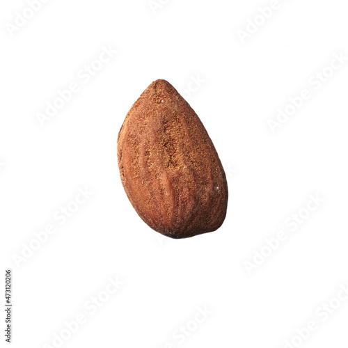  Single almond isolated over white background