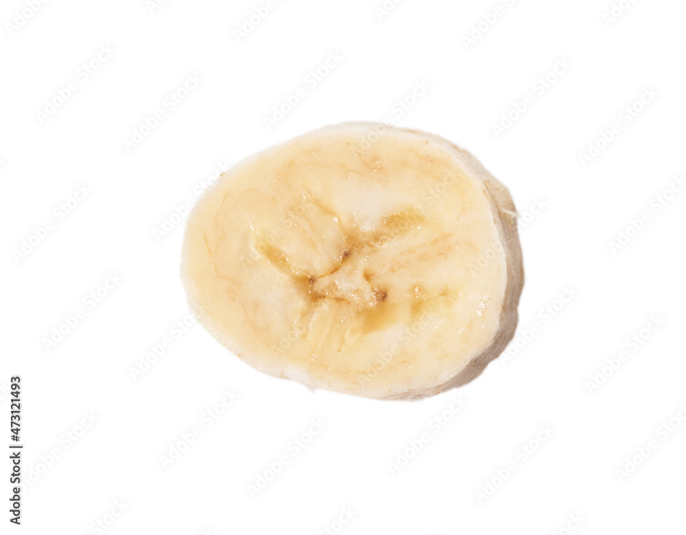 Slice of banana isolated on a white background Slice of banana isolated on a white background
