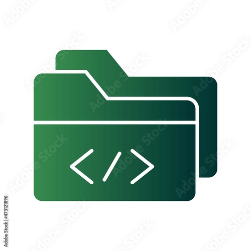 Coding Glyph Gradient Vector Icon Design