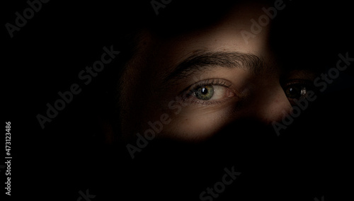 Obraz na plátně eyes in the shadows