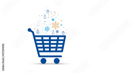 icona, cestino, carrello, compere, acquisti online, regali di natale, natale	
