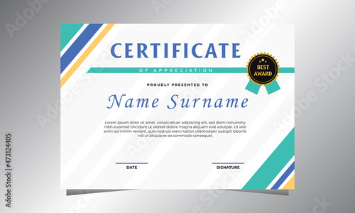 Minimalis Flat sertificate tamplate