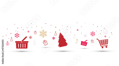 icona, cestino, carrello, compere, acquisti online, regali di natale, natale
