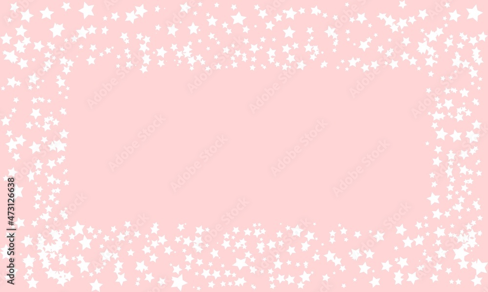 Frame of stars on pink background, shiny starry pattern, wide horizontal vector illustration Frame of stars on pink background, shiny starry pattern, wide horizontal vector illustration