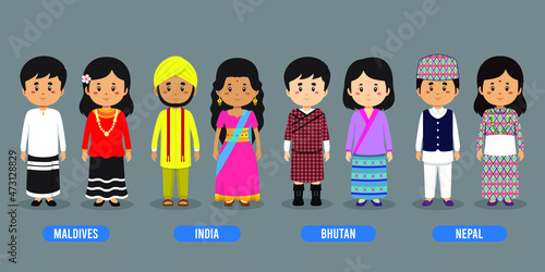 Character in Different National Costumes