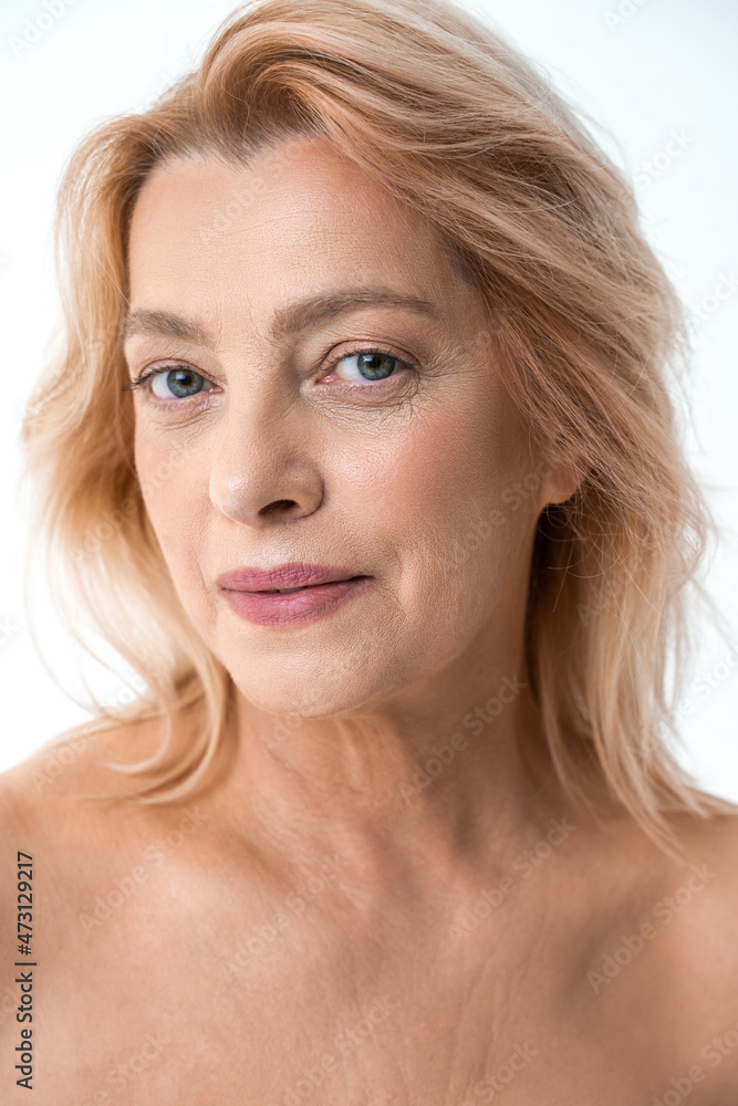 Fototapeta premium Dreamy senior lady with perfect skin