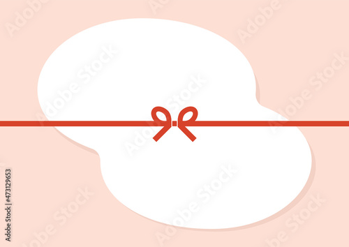 水引がかわいい掛け紙・包装紙の素材：ギフト・お祝い・のし紙のイメージ素材 - A4比率 - ピンク