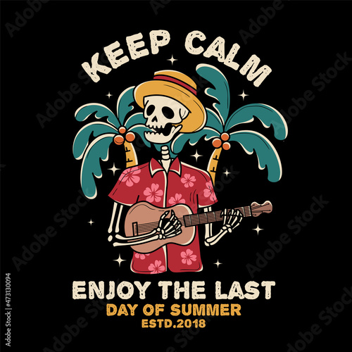 skull at the summer illustration