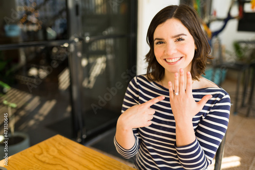 Gorgeous woman getting engaged