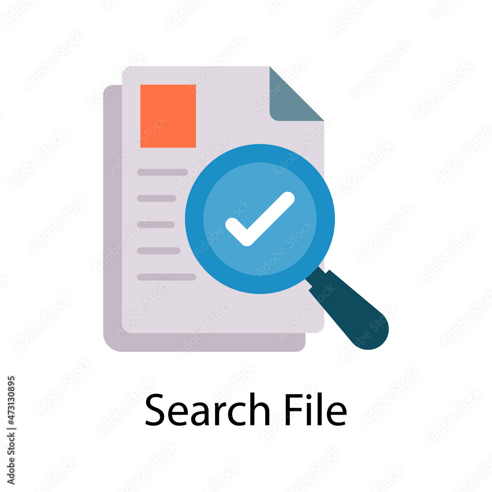 Search File vector Flat Icon Design illustration. Web And Mobile Application Symbol on White background EPS 10 File
