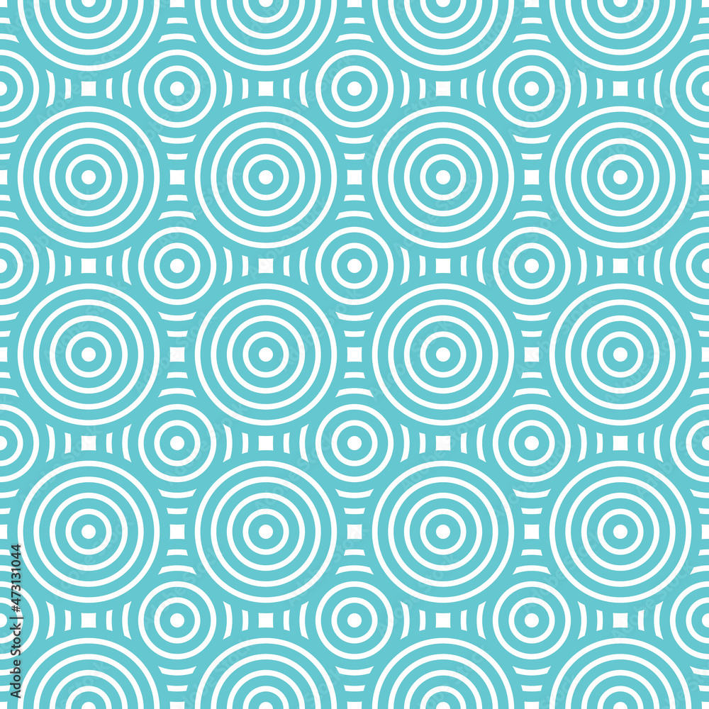 Modern vector seamless texture with blue circles. Interior decor and other users