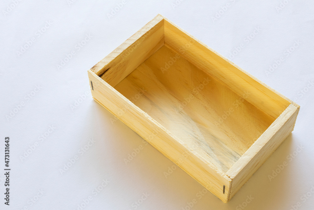 rectangular wooden box on white background rectangular wooden box on white background