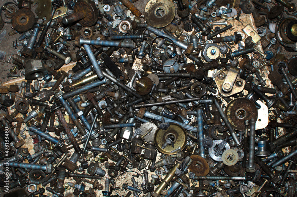 Lots of dirty bolts and screws Lots of dirty bolts and screws