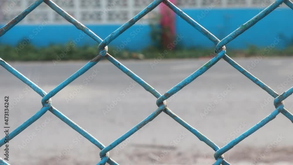 beside the grass fence in front of the house