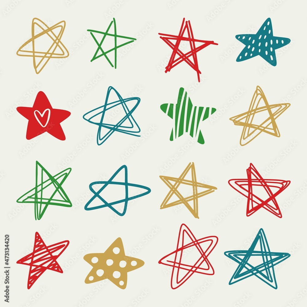 Vector collection of stars drawn by hand Vector collection of stars drawn by hand