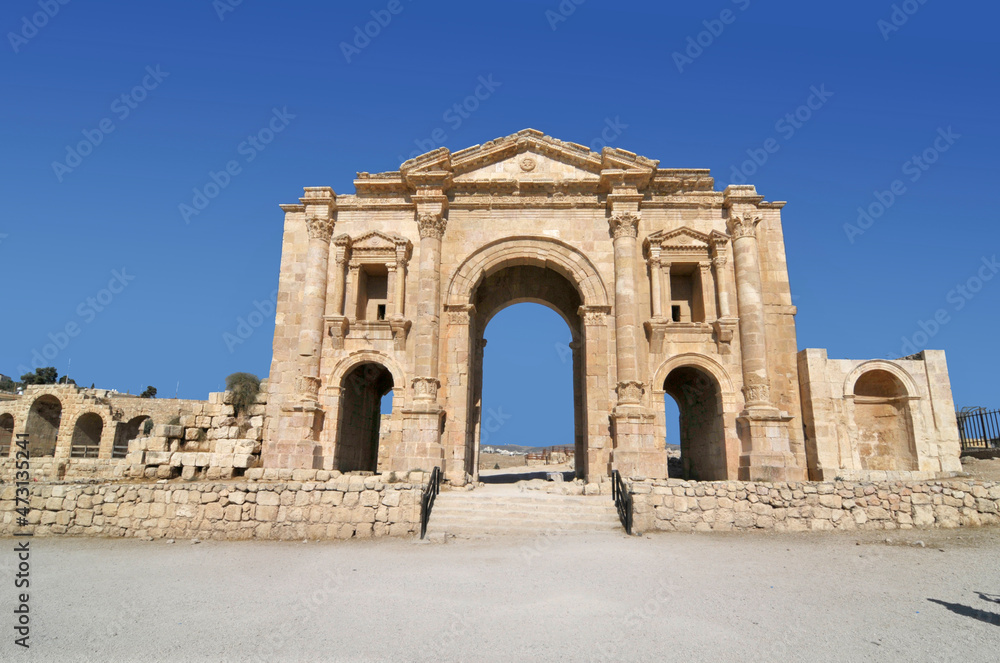 The Arch of Hadrian In Jerash, Jordan