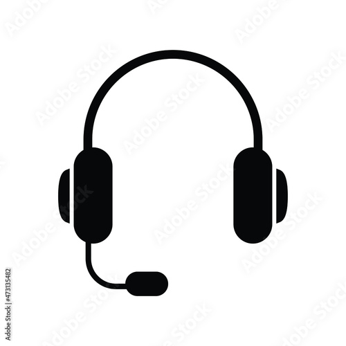 vector headphone icon in flat style