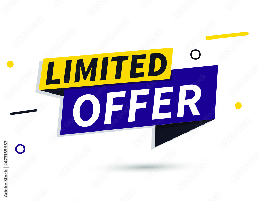 Obraz premium Special limited offer banner, sale label and discount tag design. Vector illustration