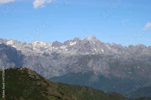 beautiful landscape of mountain ranges peaks of Europe Spain