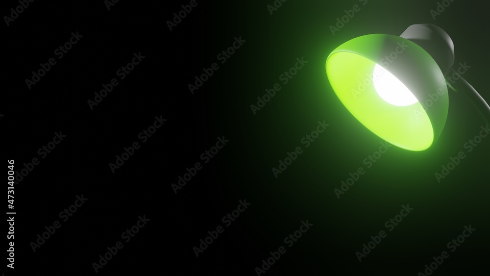 Three-dimensional illustration of a glowing table lamp with negative space. suitable for presentation background design Three-dimensional illustration of a glowing table lamp with negative space. suitable for presentation background design