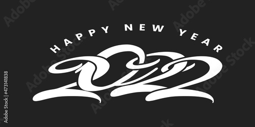 Fototapeta Naklejka Na Ścianę i Meble -  graffiti Happy New Year 2022 Text design