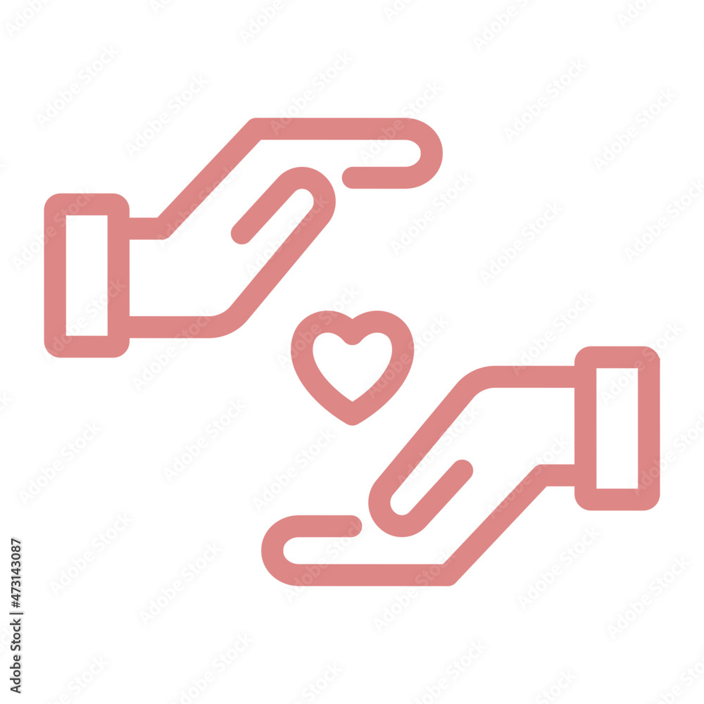 Giving Love Editable Stroke - Hand and Heart of love icon or logo concept Giving Love Editable Stroke - Hand and Heart of love icon or logo concept