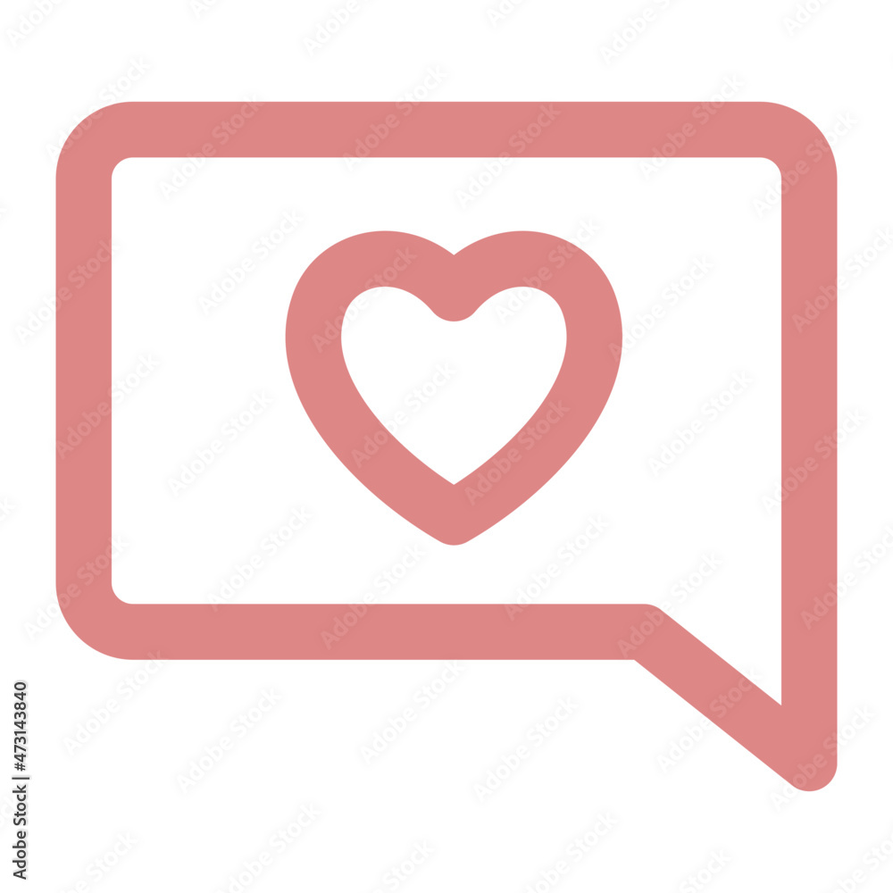 Love icon Editable Stroke - Heart icon and bubble chat or message Love icon Editable Stroke - Heart icon and bubble chat or message