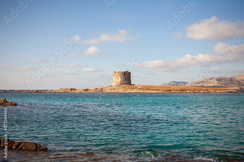 Wallpaper Mural Medieval Castle tower on Stintino Beach Sardinia, Italy Torontodigital.ca