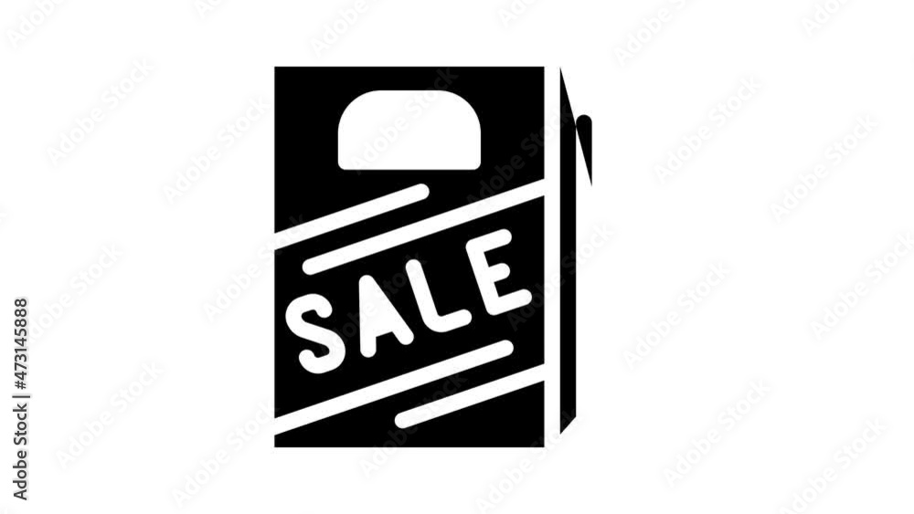 bag sale animated glyph icon bag sale sign. isolated on white background bag sale animated glyph icon bag sale sign. isolated on white background