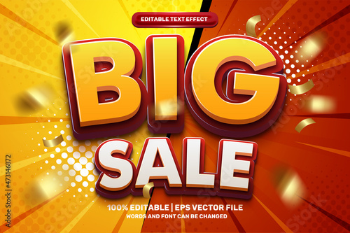 big Sale badge Bold 3D Editable text Effect Style