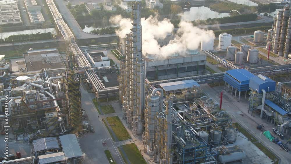 chemical plant in city