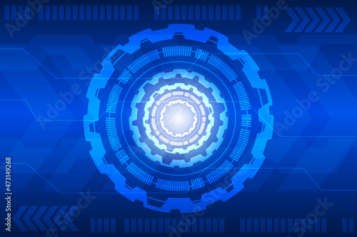 Abstract circle technology background. Digital connection data. Hi-tech communication concept. Futuristic innovation. Vector illustration.