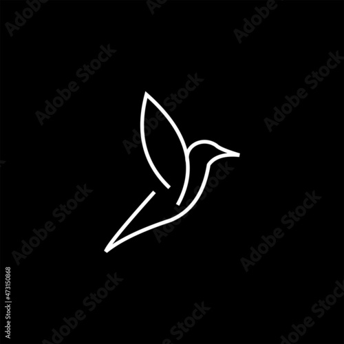 bird  logo design  Vector Image , bird line  logo icon art , logo line bird 