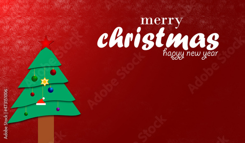 Merry Christmas banner. New year, Xmas Holiday greeting card design. Christmas decorations.