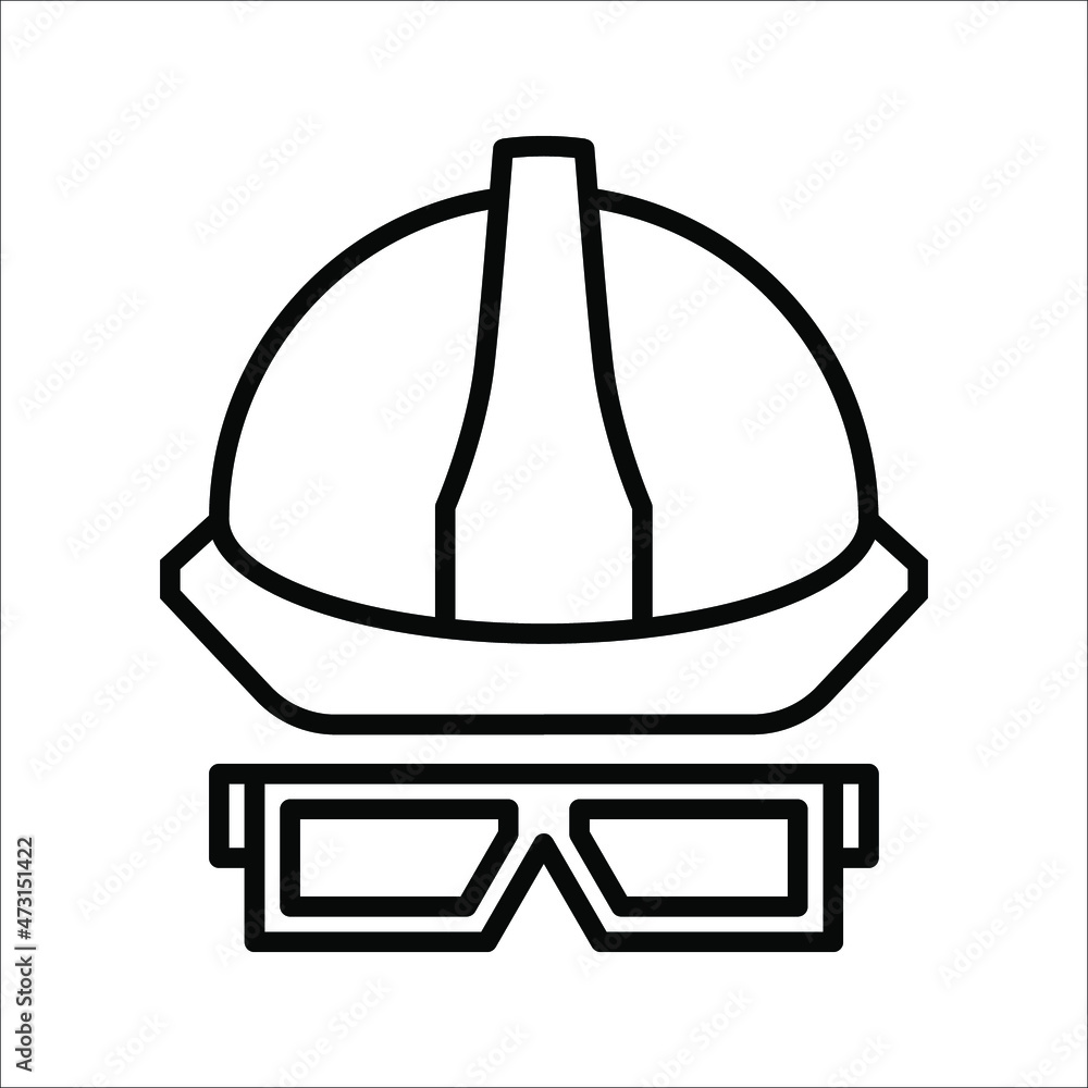 Construction safety helmet icon on white background. color editable. eps 10 Construction safety helmet icon on white background. color editable. eps 10